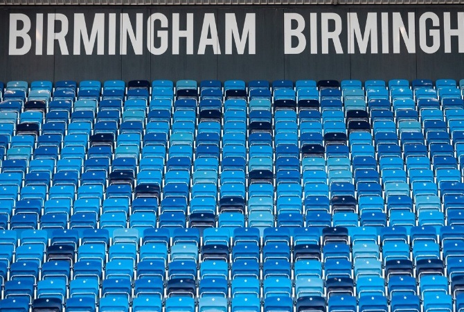 Rows of blue stadium type seating to represent sporting energy