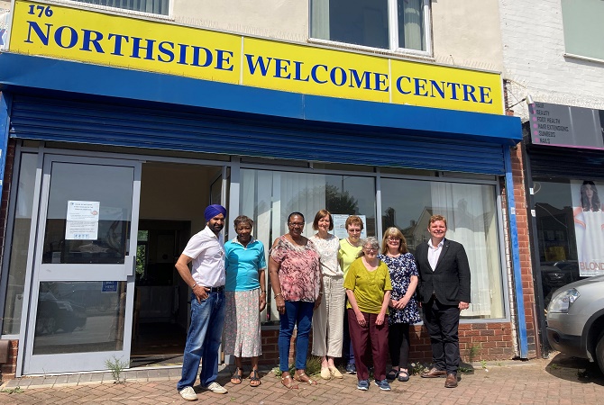 Cllr John Cotton with members of the Sikh Nari Manch community organisation