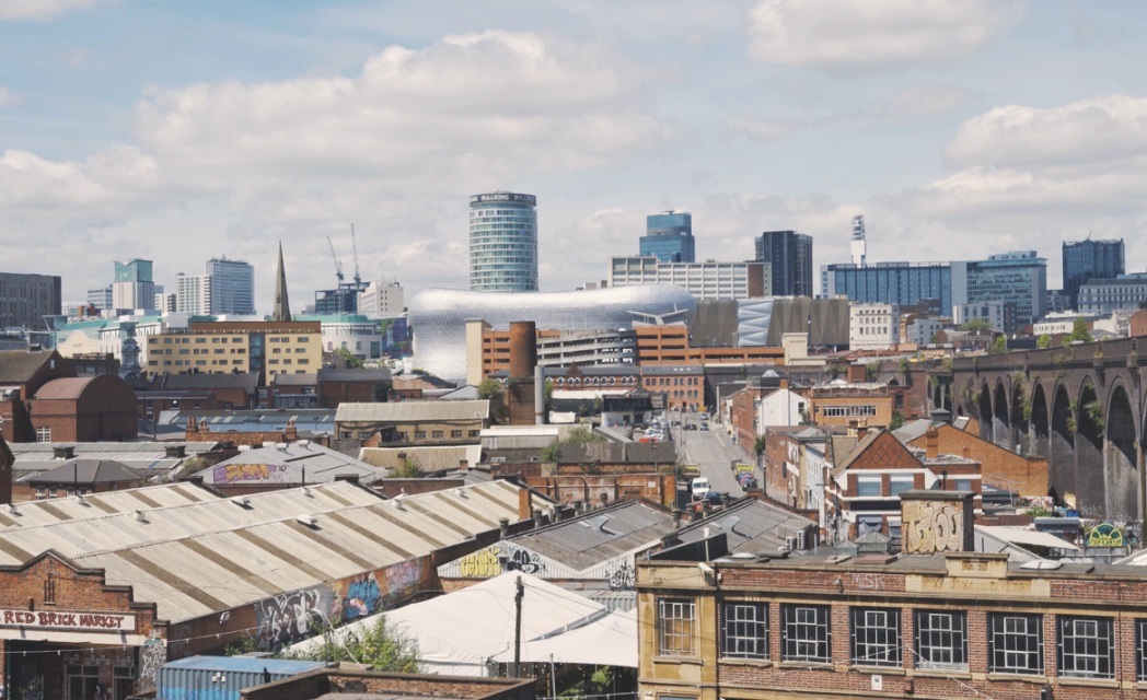 Skyline of Birmingham with an industrial feel