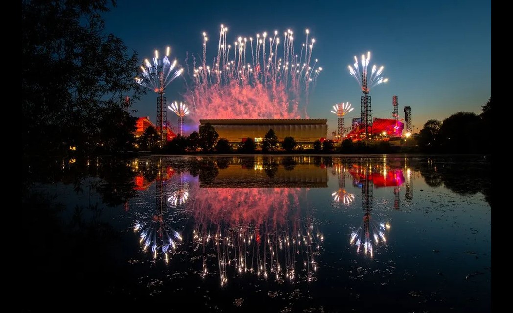 Firework display over the Alexander Stadium