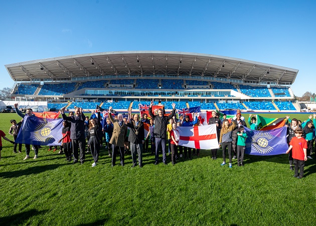 72 children from schools across Birmingham take part in a Commonwealth Day celebration at the redeveloped Alexander Stadium